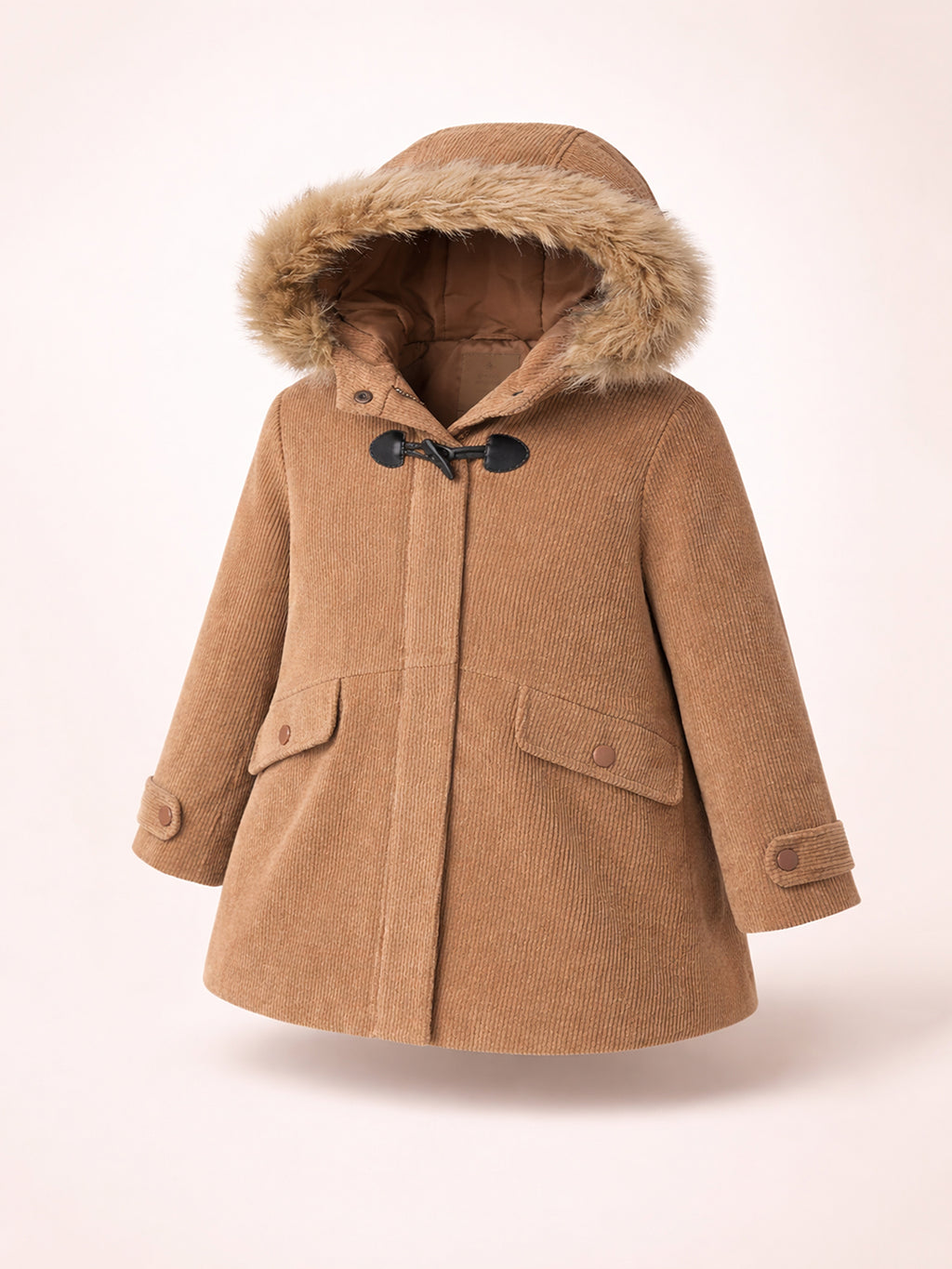 Beige Textured Cozy Hoodie Jacket