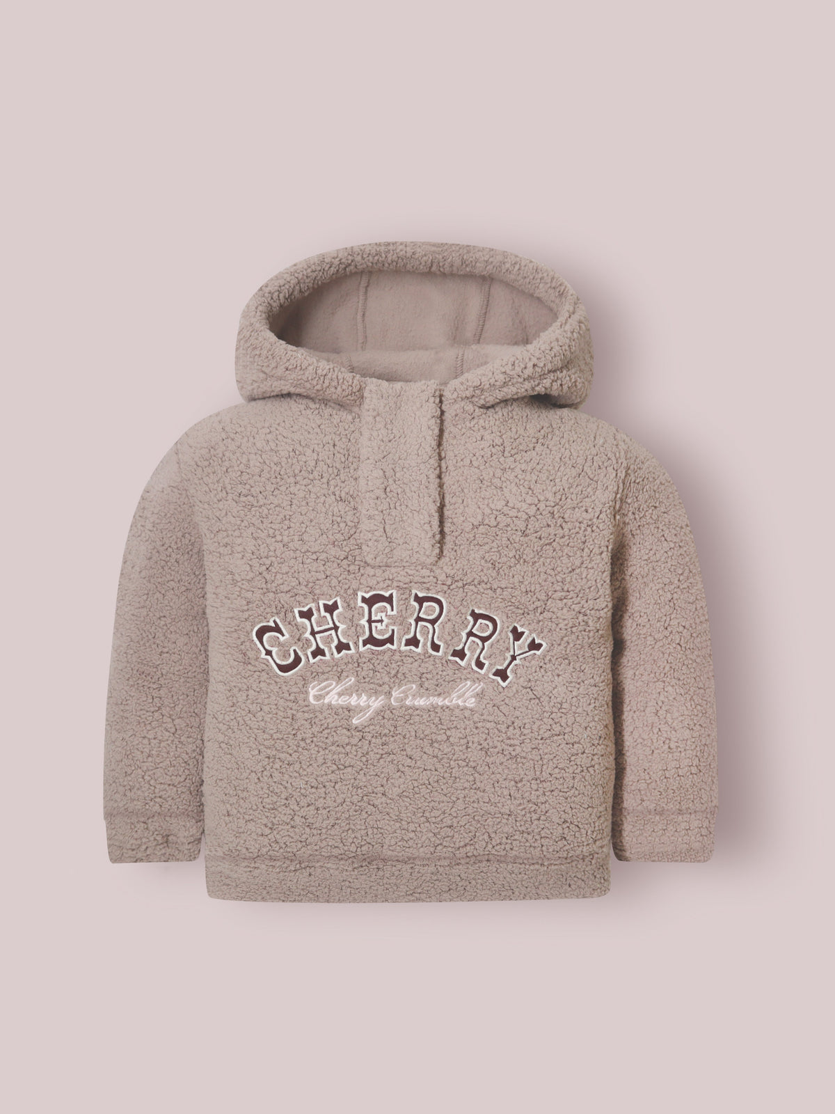 Cherry Crumble Brown Placket With Button Twinkle Sweatshirt