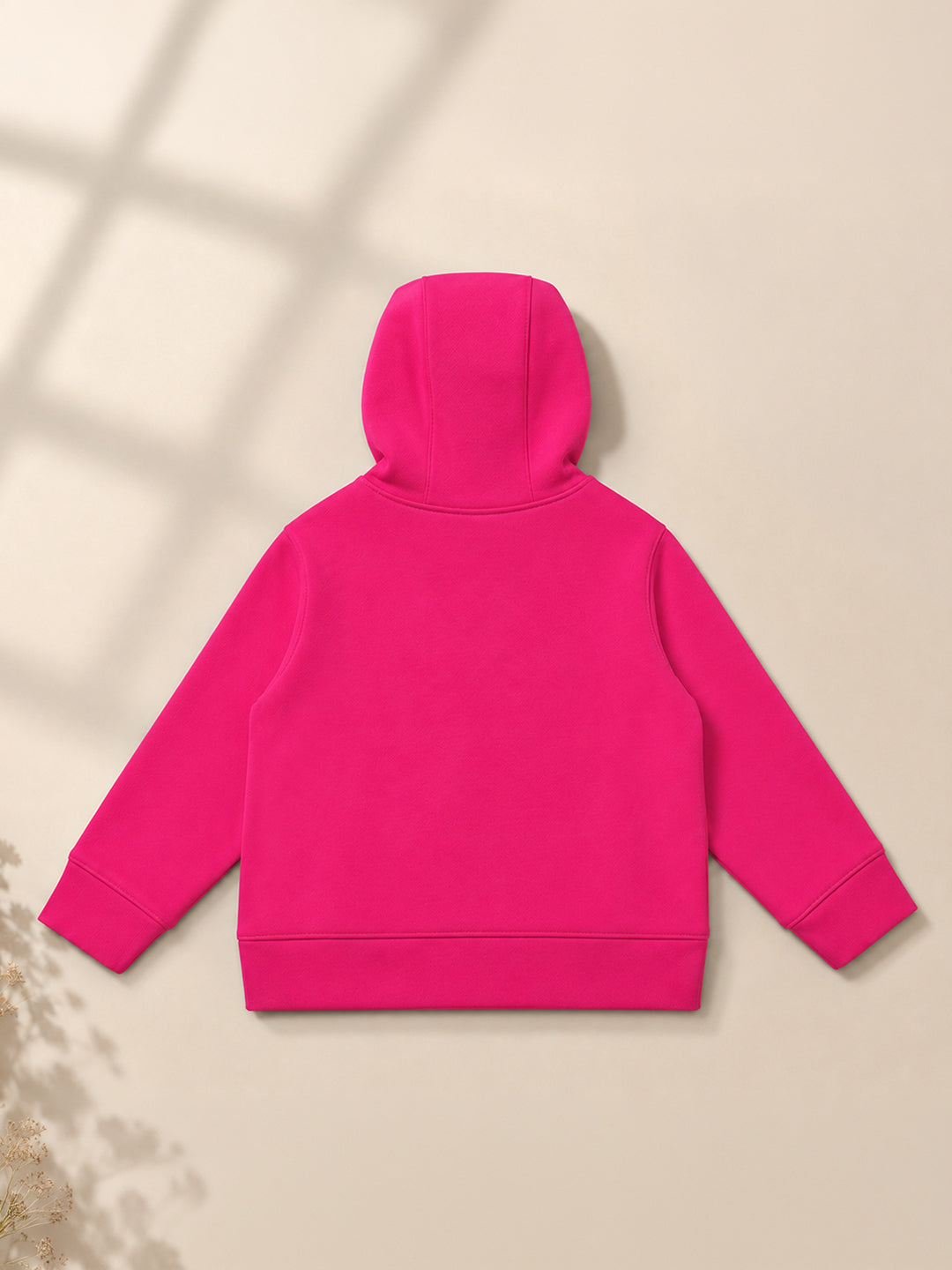 Cherry Crumble Girls Pink Solid Polyester Straight hoodie