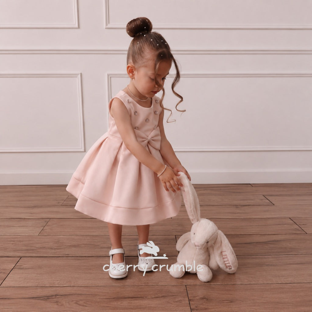 Peach Solid Adorable Graceful Dress