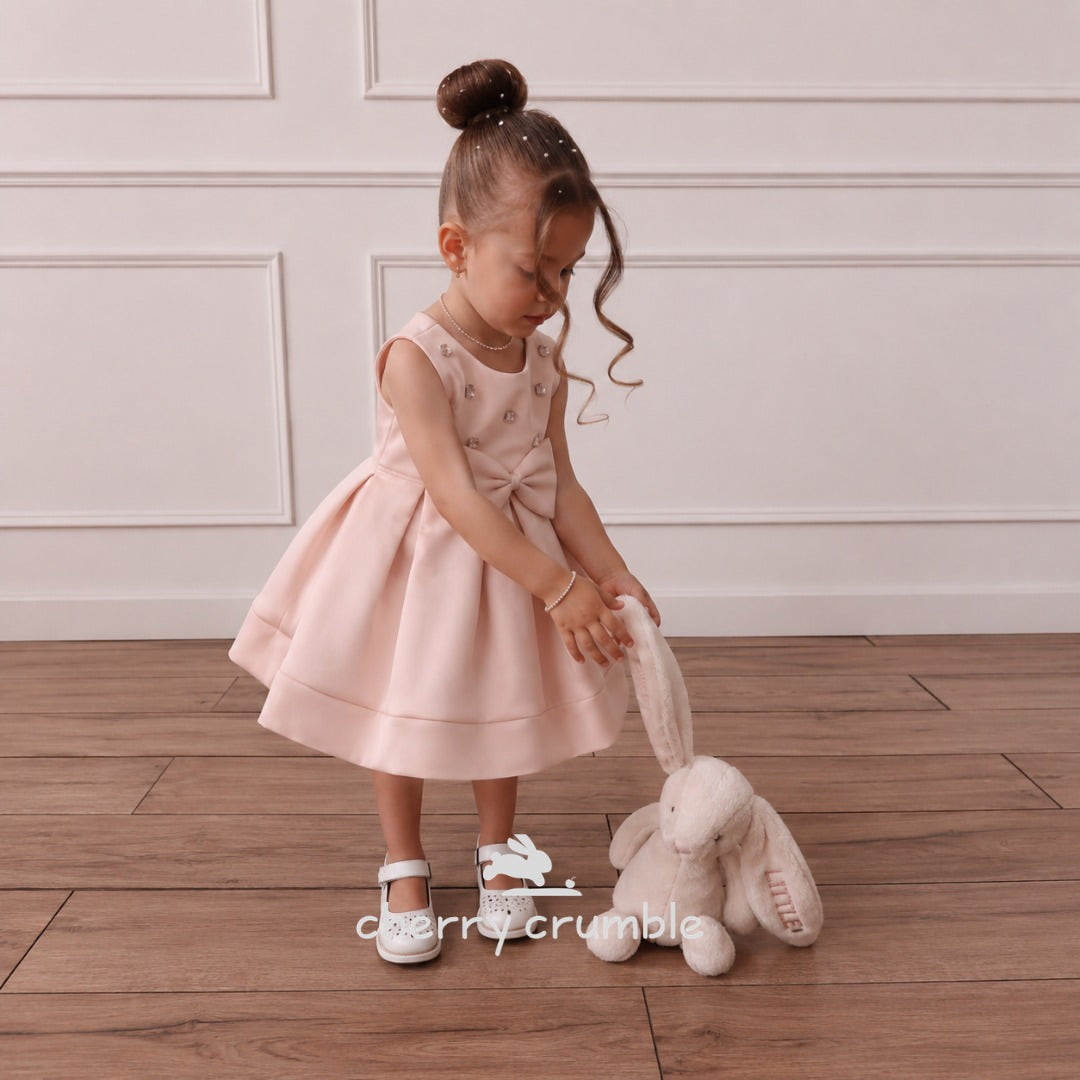 Peach Solid Adorable Graceful Dress