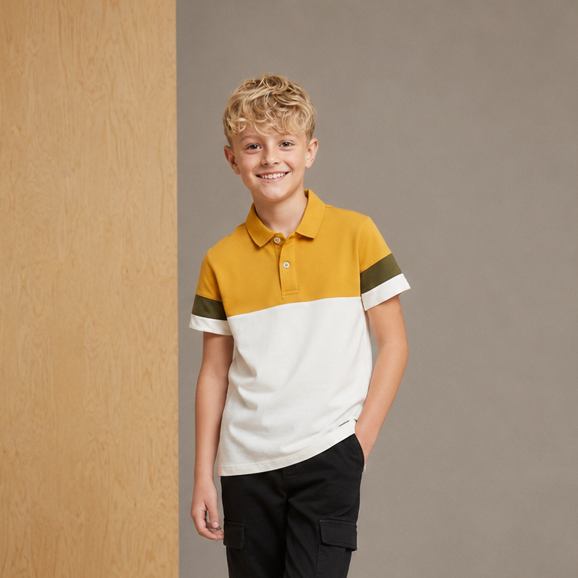 Kids Multicolor Comfort Fit Polo T-Shirt