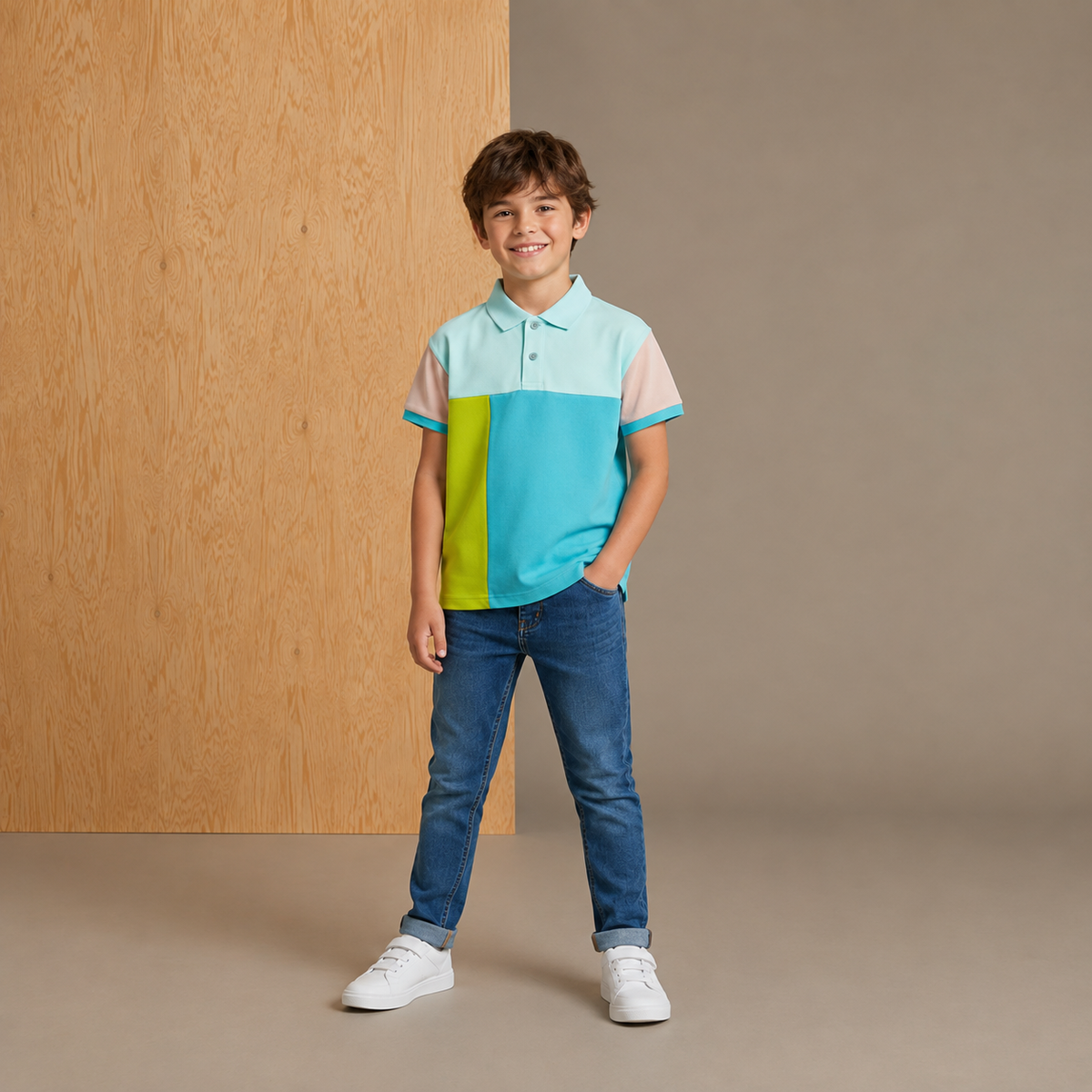 Multi-Color Boys Polo Tee
