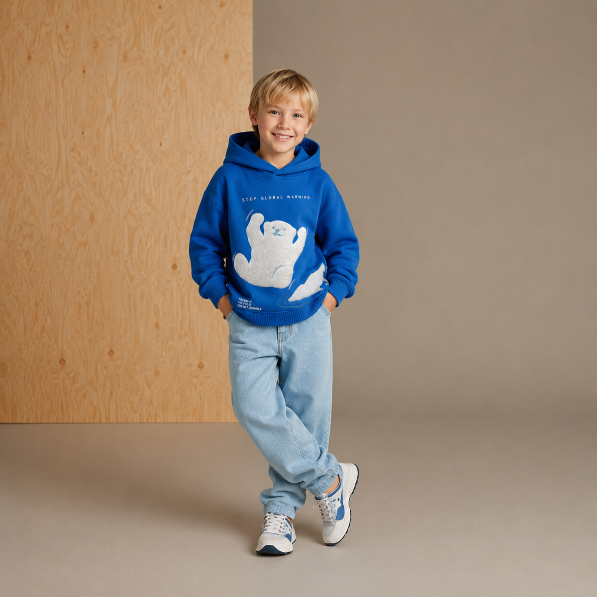 Blue Cozy Hoodie Sweatshirt
