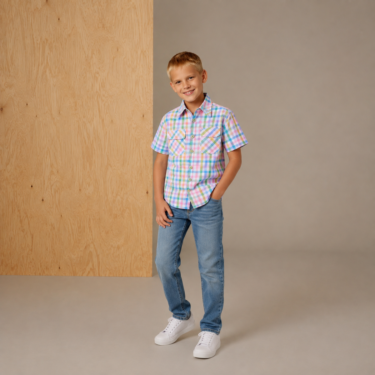 Multicolor Gingham Playful-Sleek Summer Shirt