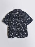 Cherry Crumble White & Black Floral Playful-Classic Summer Shirt