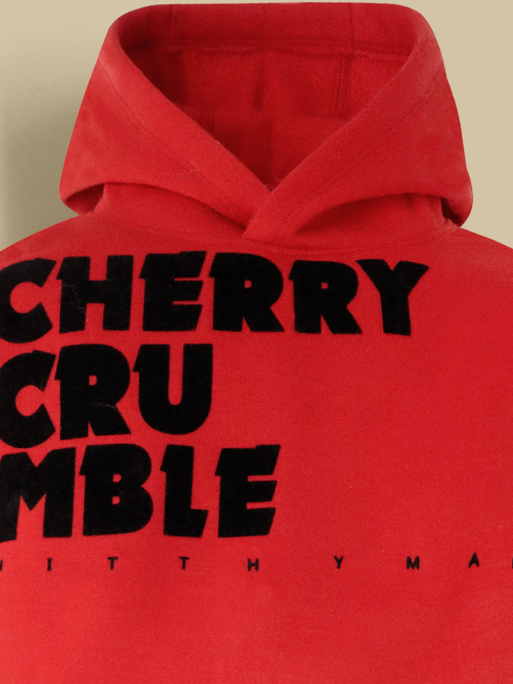 Cherry Crumble Red Solid Charming Sweatshirt Set