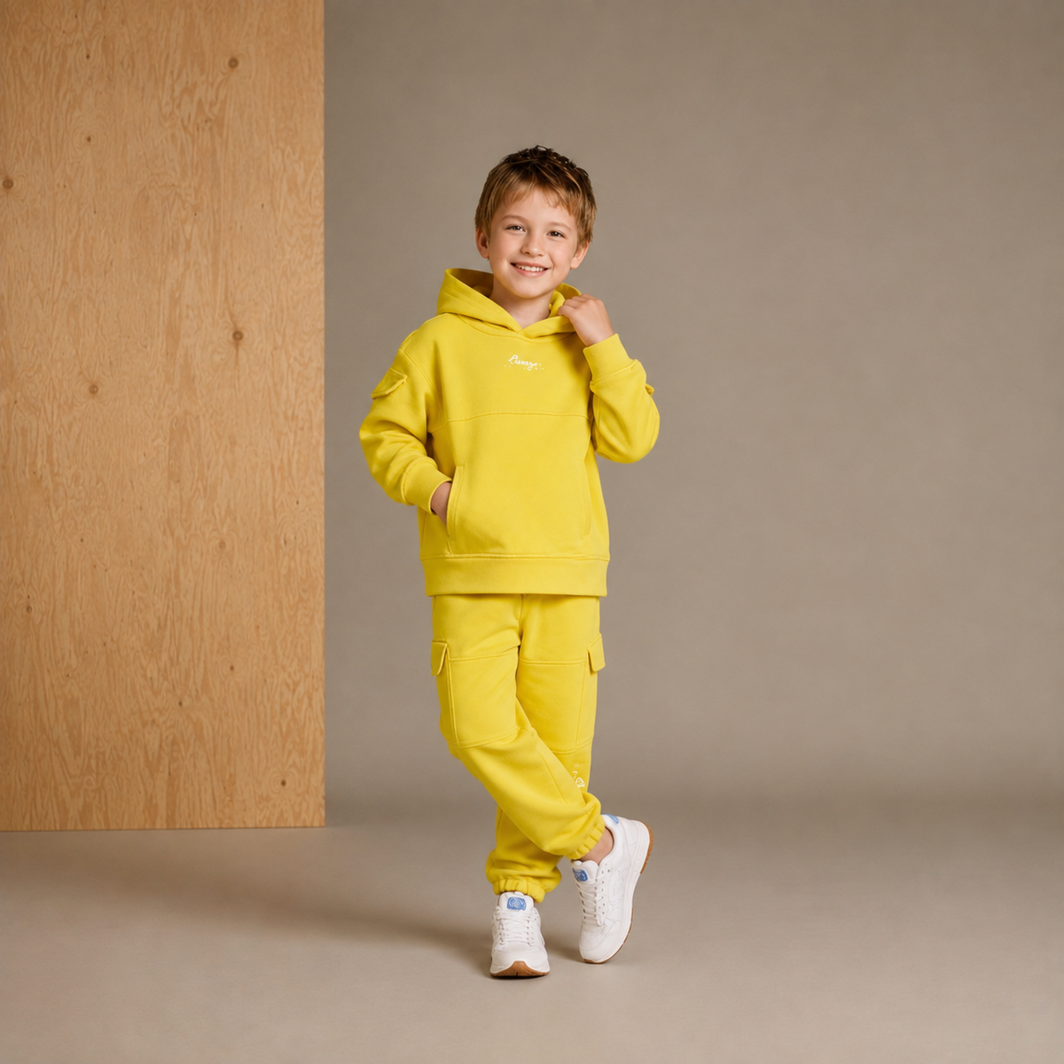 Winter Glow Yellow Sweatshirt Set