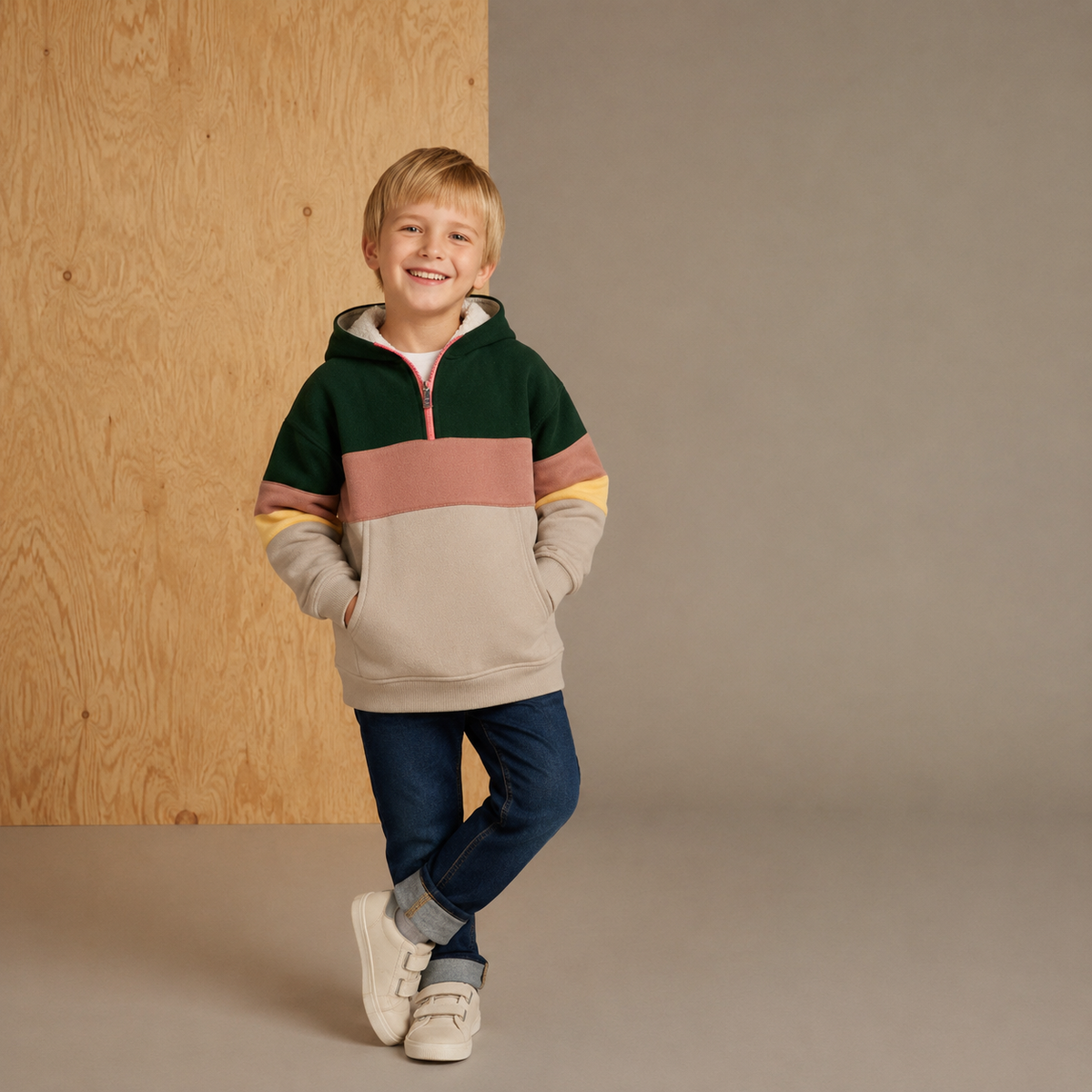 Multicolor Color Block Unisex Hoodie