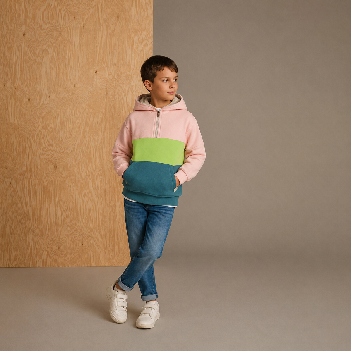 Multicolor Color Block Unisex Hoodie