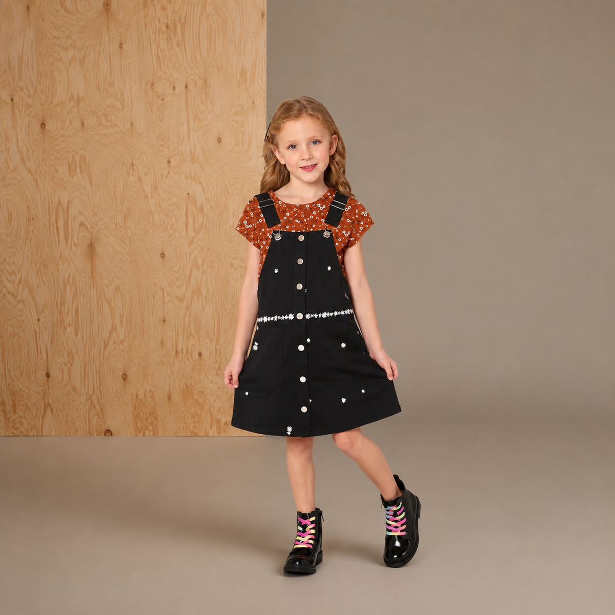 Black Embroidered Charming Dress