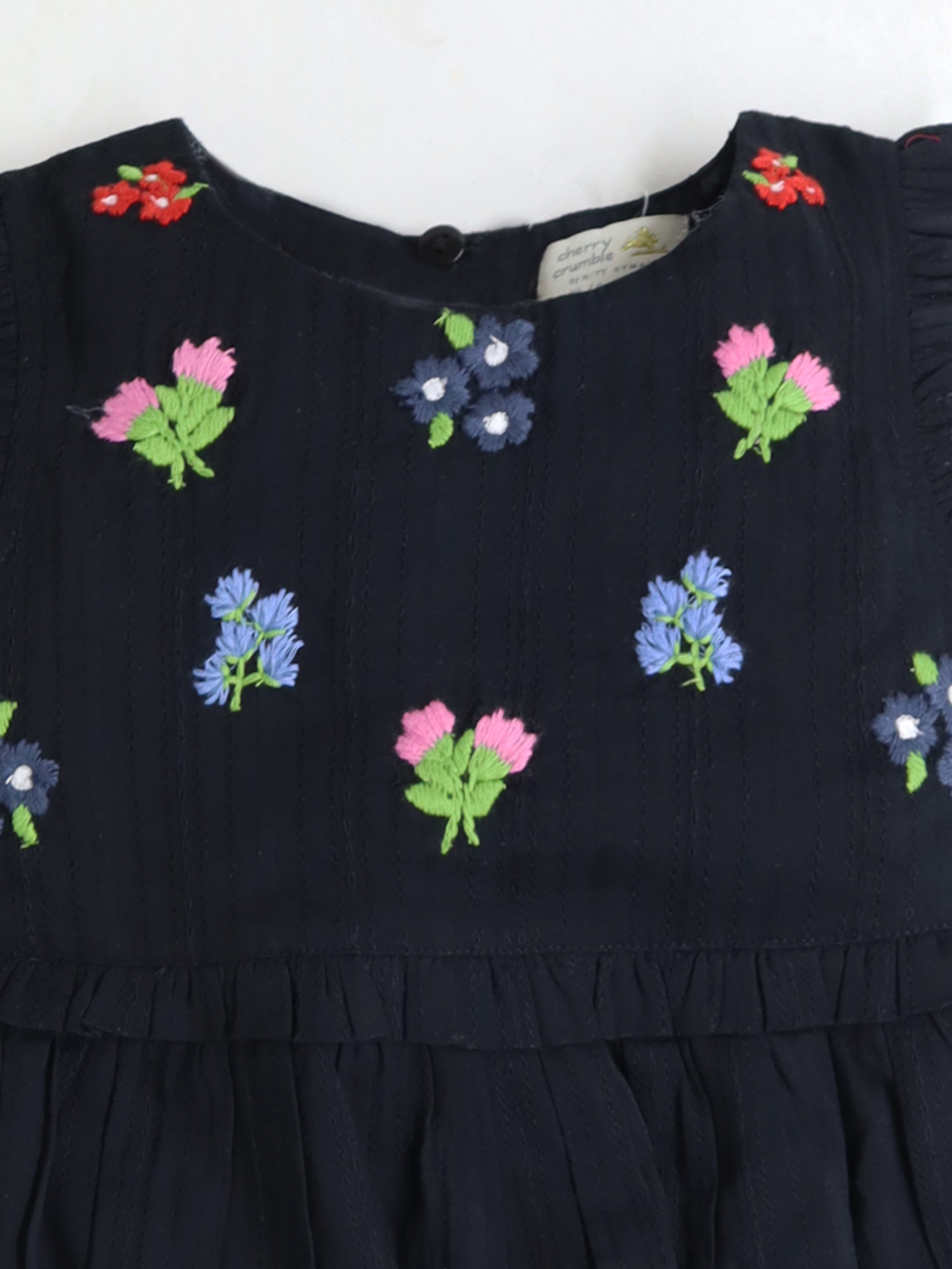 Cherry Crumble Black Solid Embroidered Trendy Winter Dress