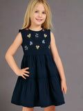 Cherry Crumble Black Solid Embroidered Trendy Winter Dress