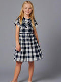 Cherry Crumble Black White Embroidered Playful Dress