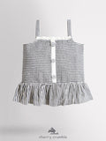 Cherry Crumble White Grey Striped Lovely Stylish Top