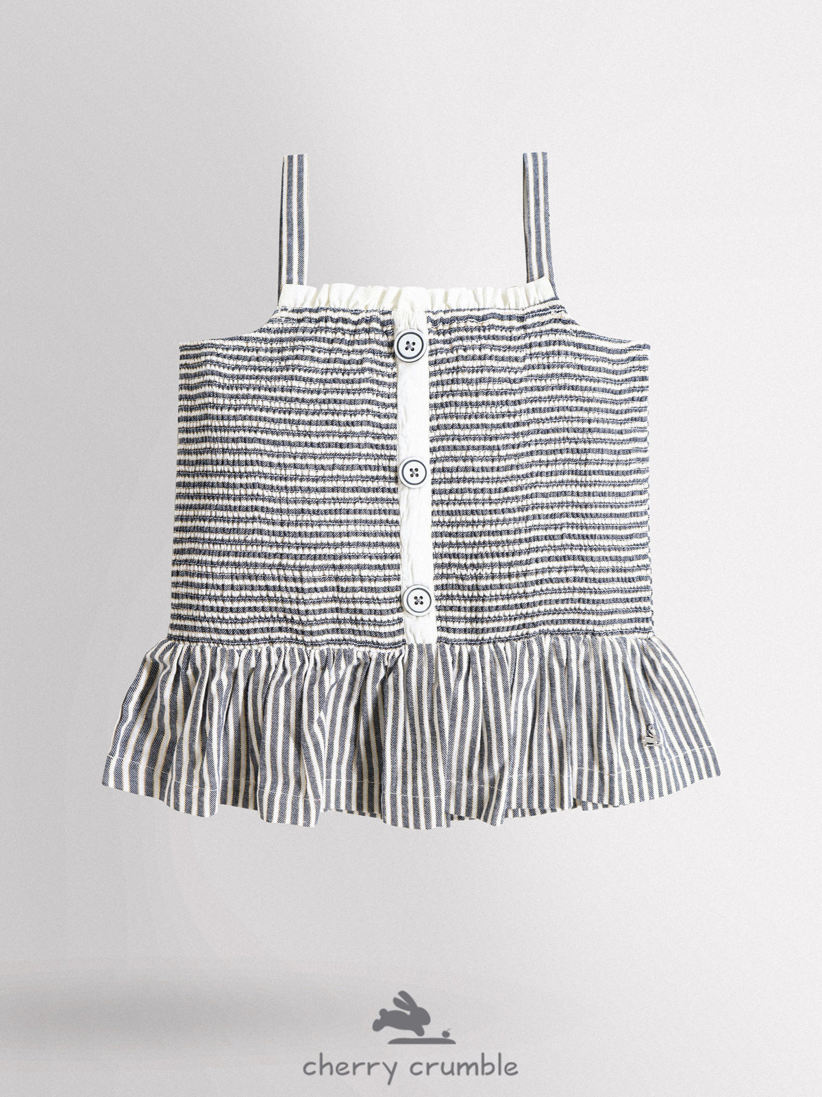 Cherry Crumble White Grey Striped Lovely Stylish Top