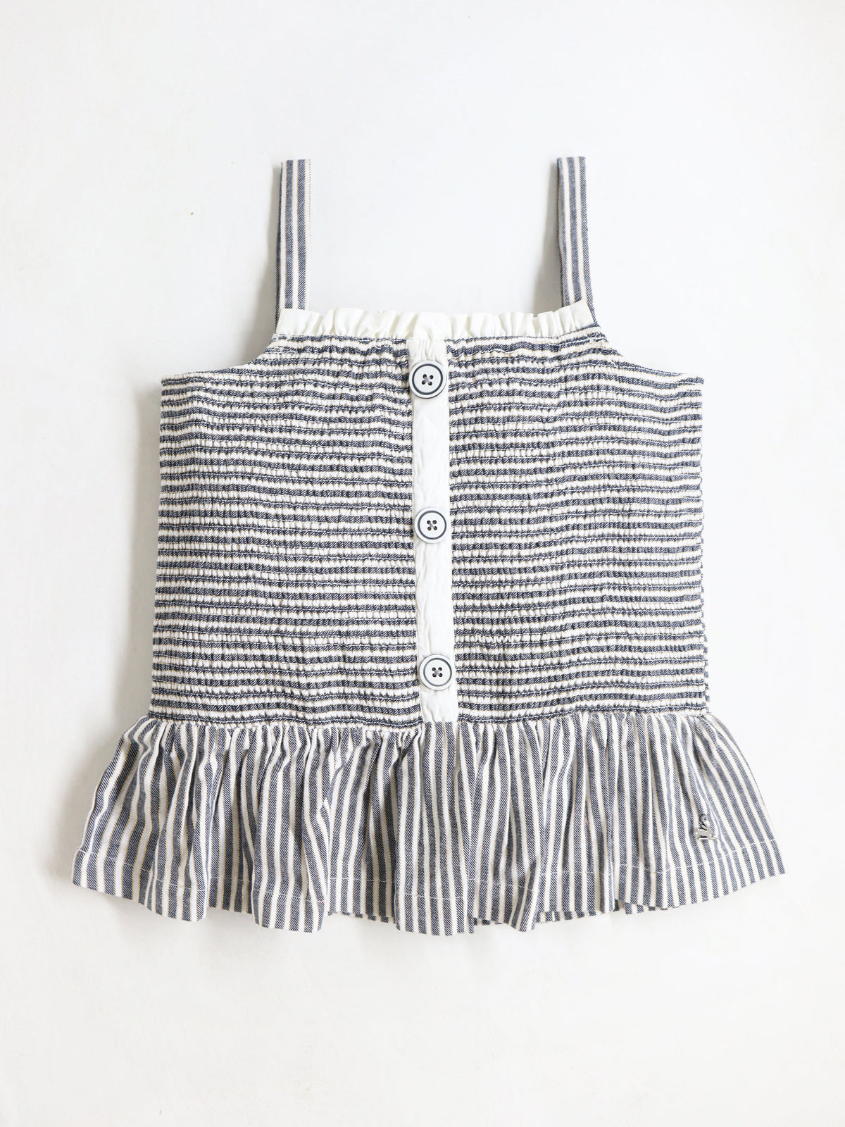Cherry Crumble White Grey Striped Lovely Stylish Top