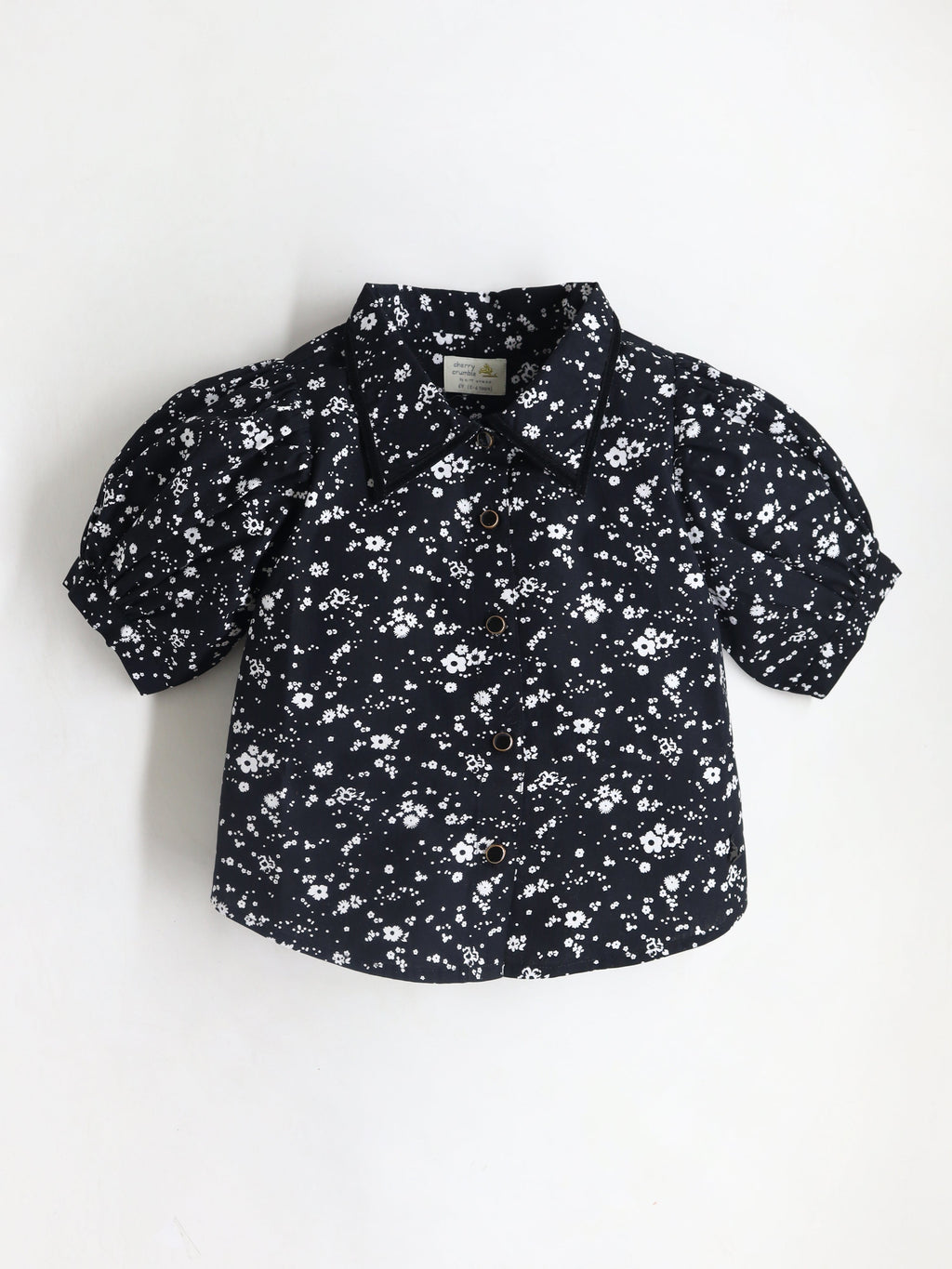 Cherry Crumble White Floral Printed Velvet Trendy Smart Top