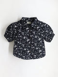 Cherry Crumble White Floral Printed Velvet Trendy Smart Top