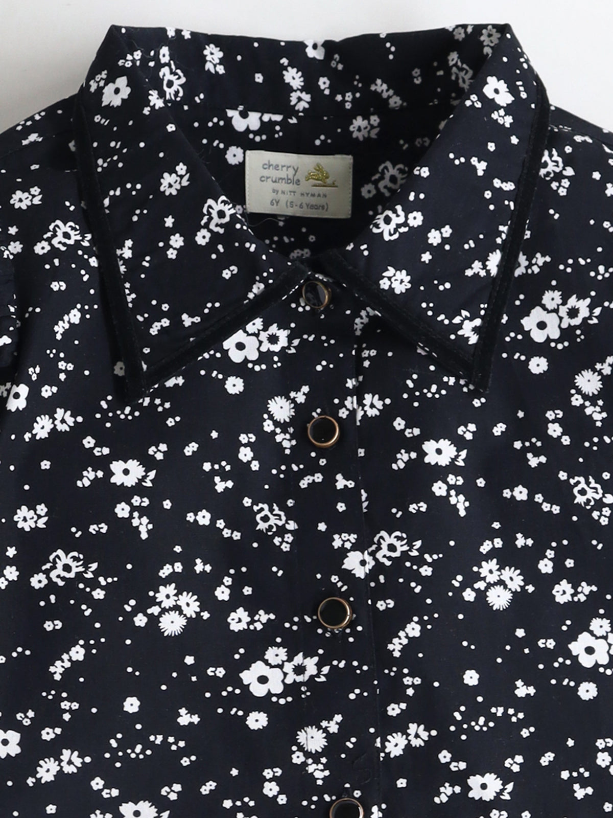Cherry Crumble White Floral Printed Velvet Trendy Smart Top