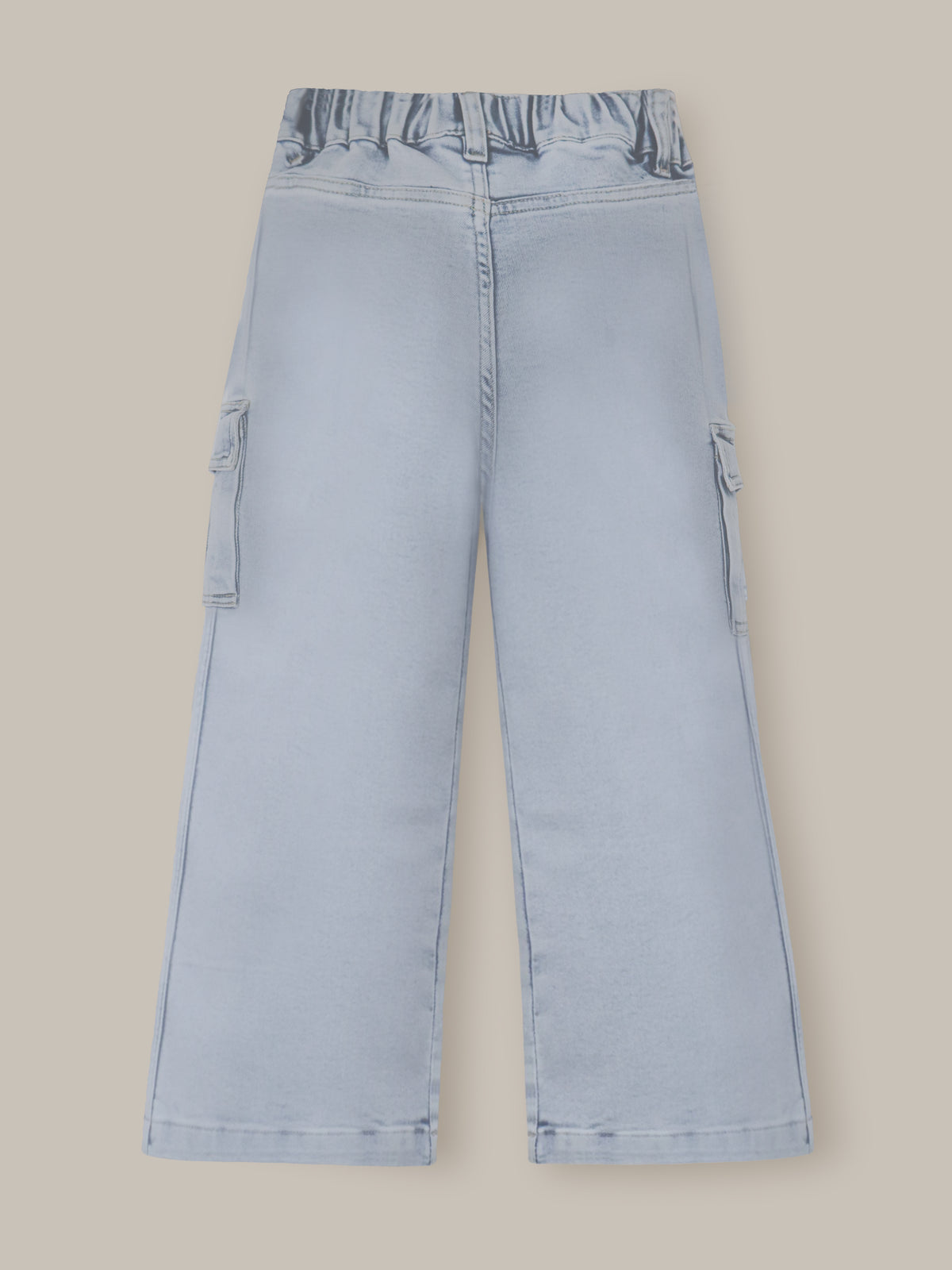 Blue Solid Denim Girls Jeans