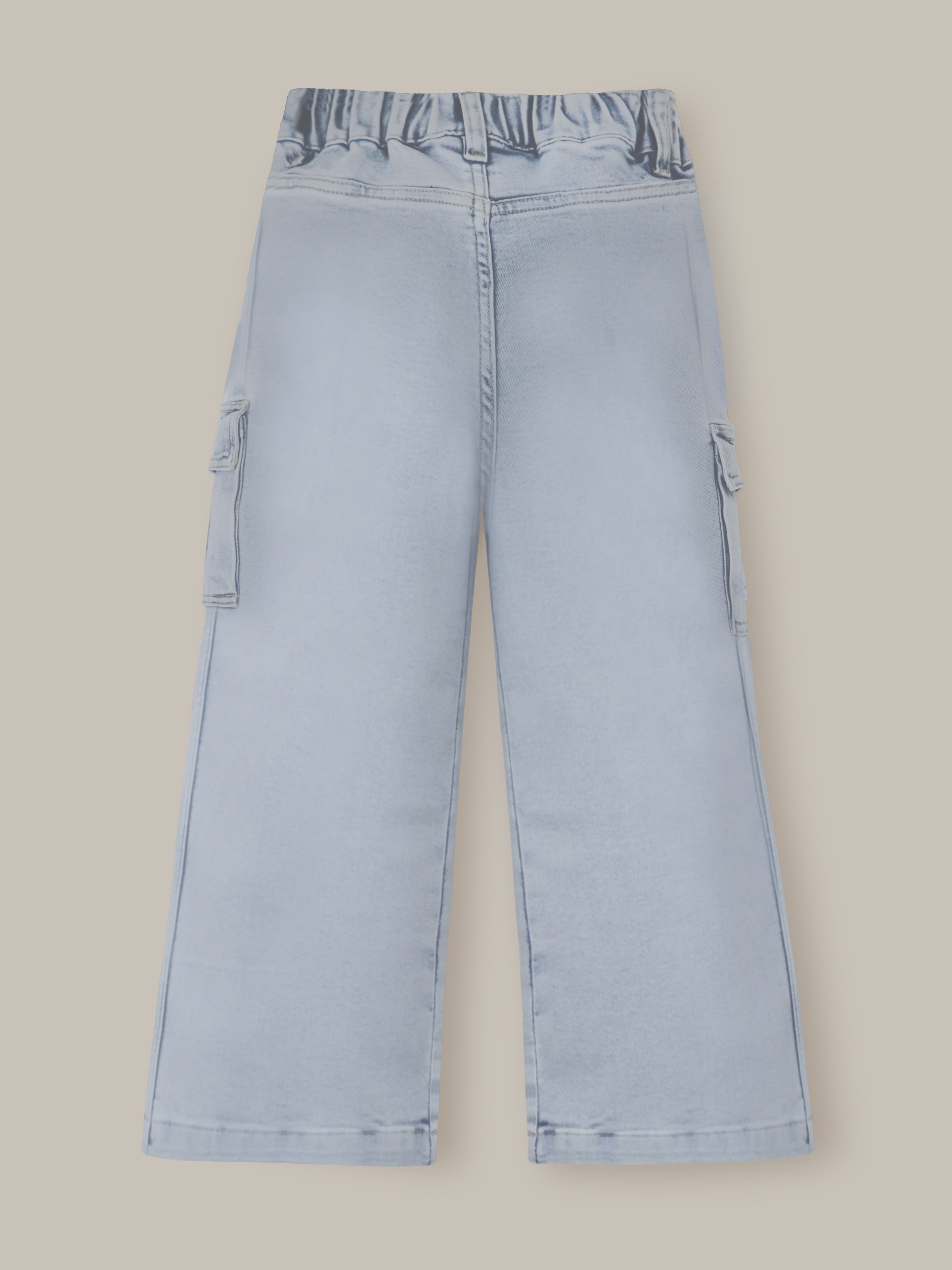 Blue Solid Denim Girls Jeans