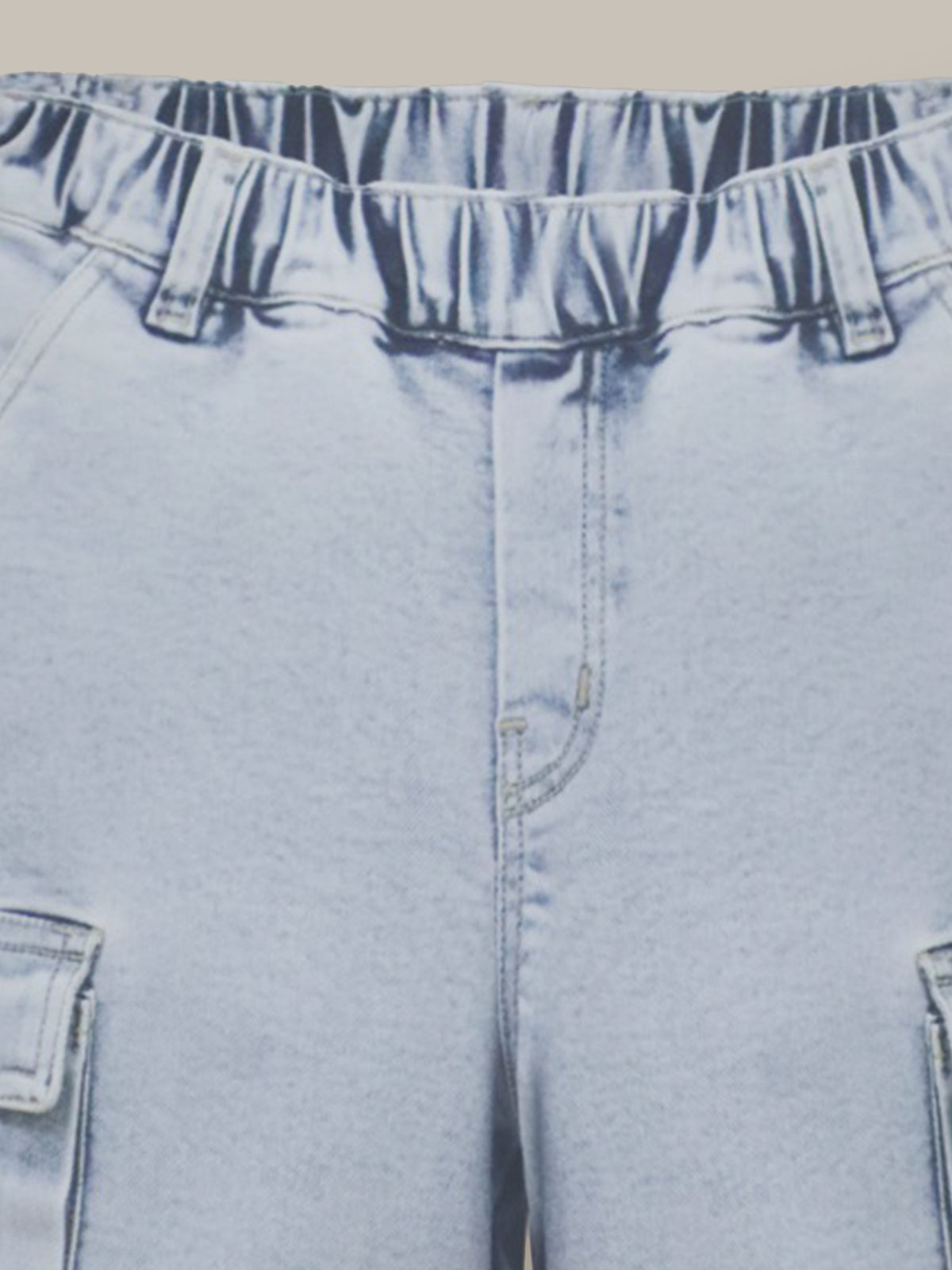 Blue Solid Denim Girls Jeans