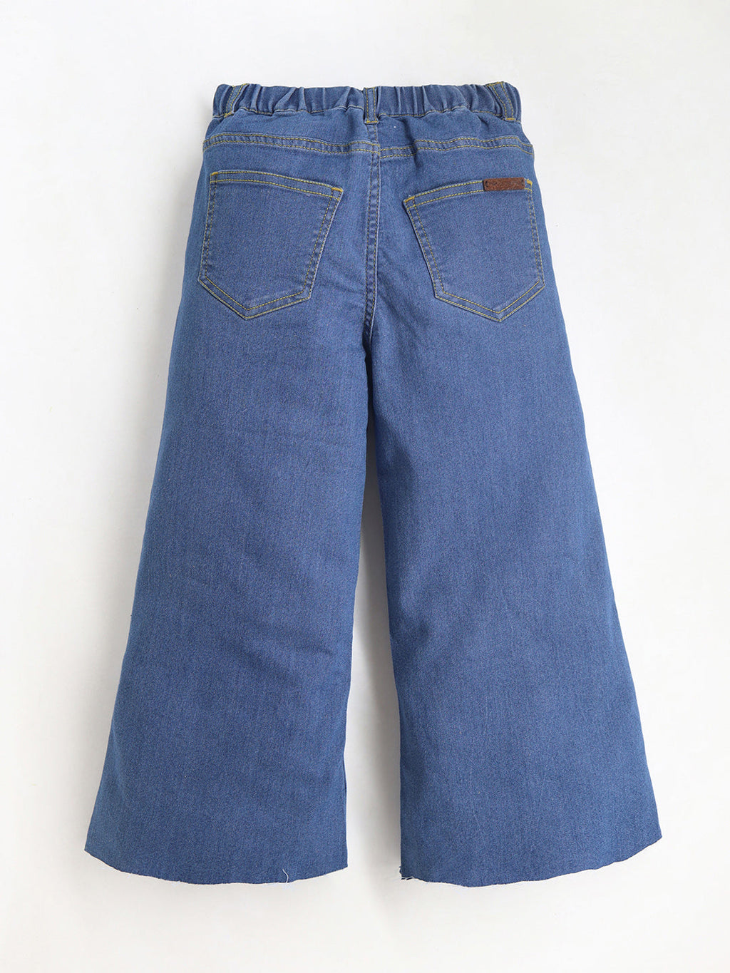 Cherry Crumble Blue Denim Denim Casual Wear Wide Leg Summer Jeans For Girls