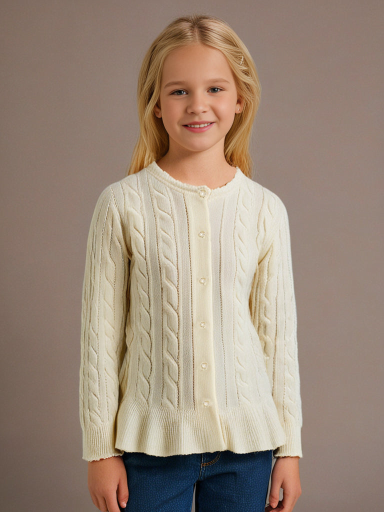 Cherry Crumble Cream Cable Knit Lovely Stylish Sweater