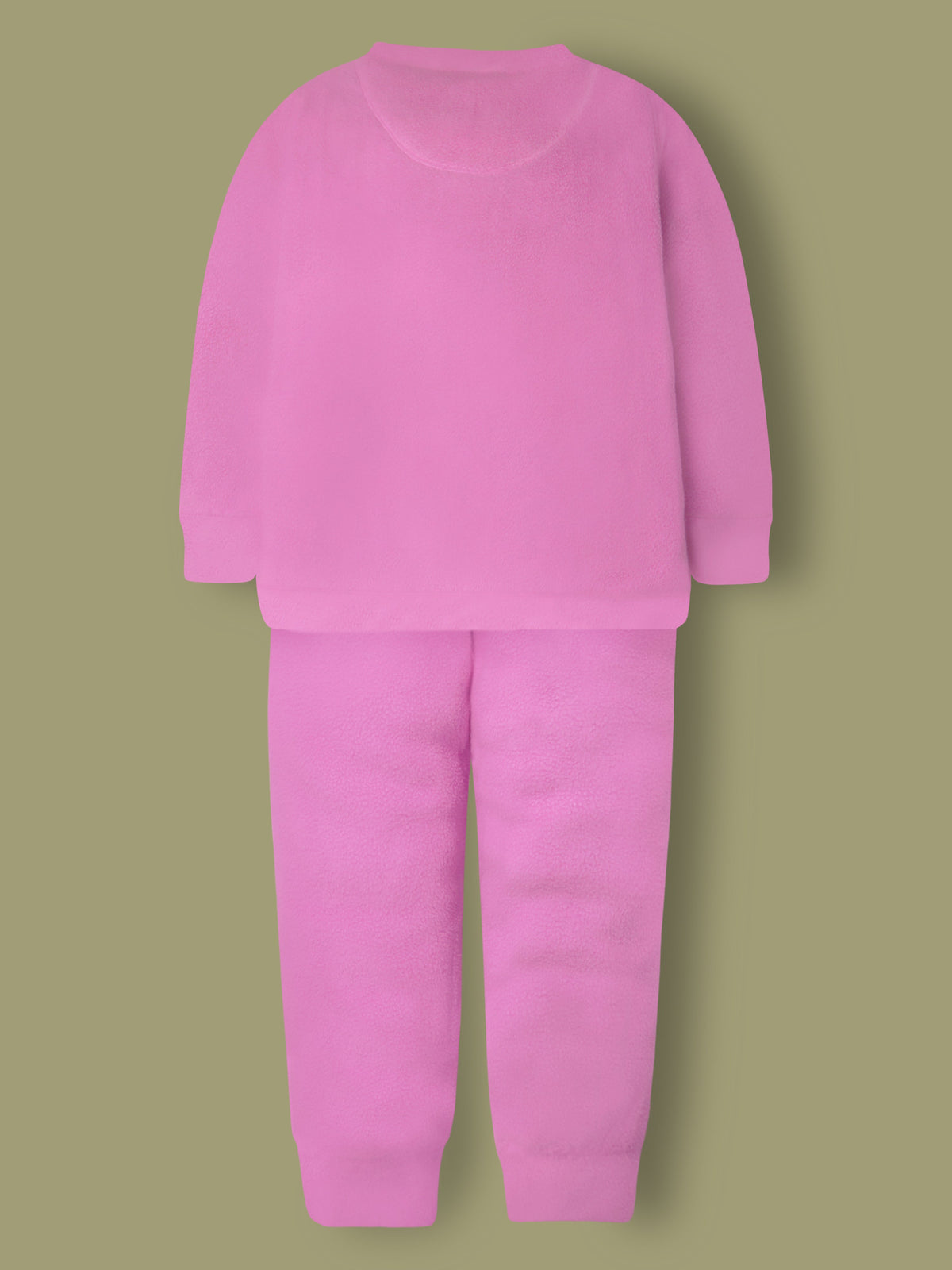 Cherry Crumble Pink Solid Applique Playful Smart Winter Nightsuit