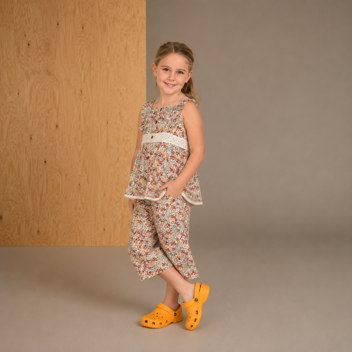Multicolor Floral Printed Sweet Graceful Nightsuit