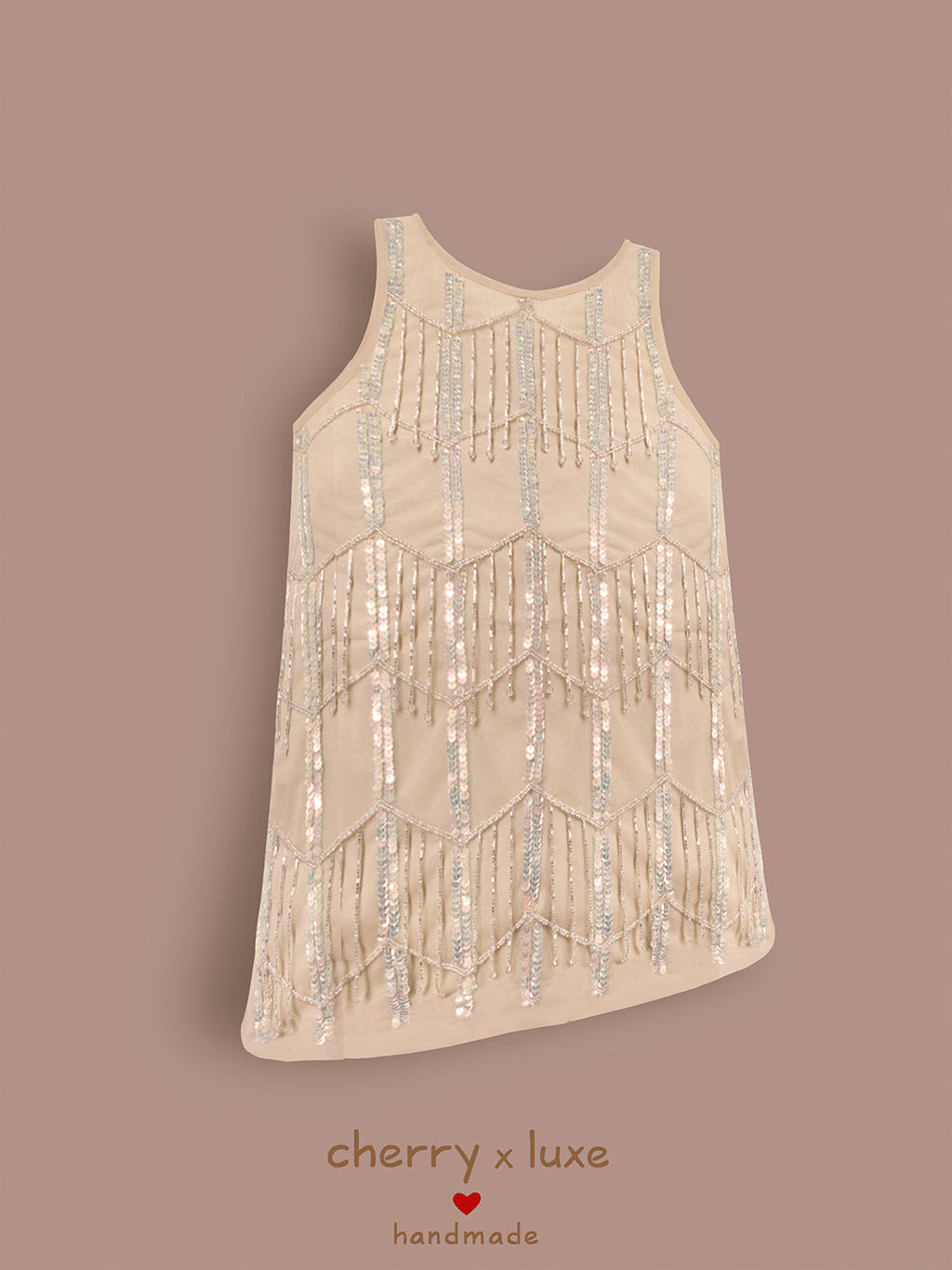Cherry Crumble Sparkle Cream Dress