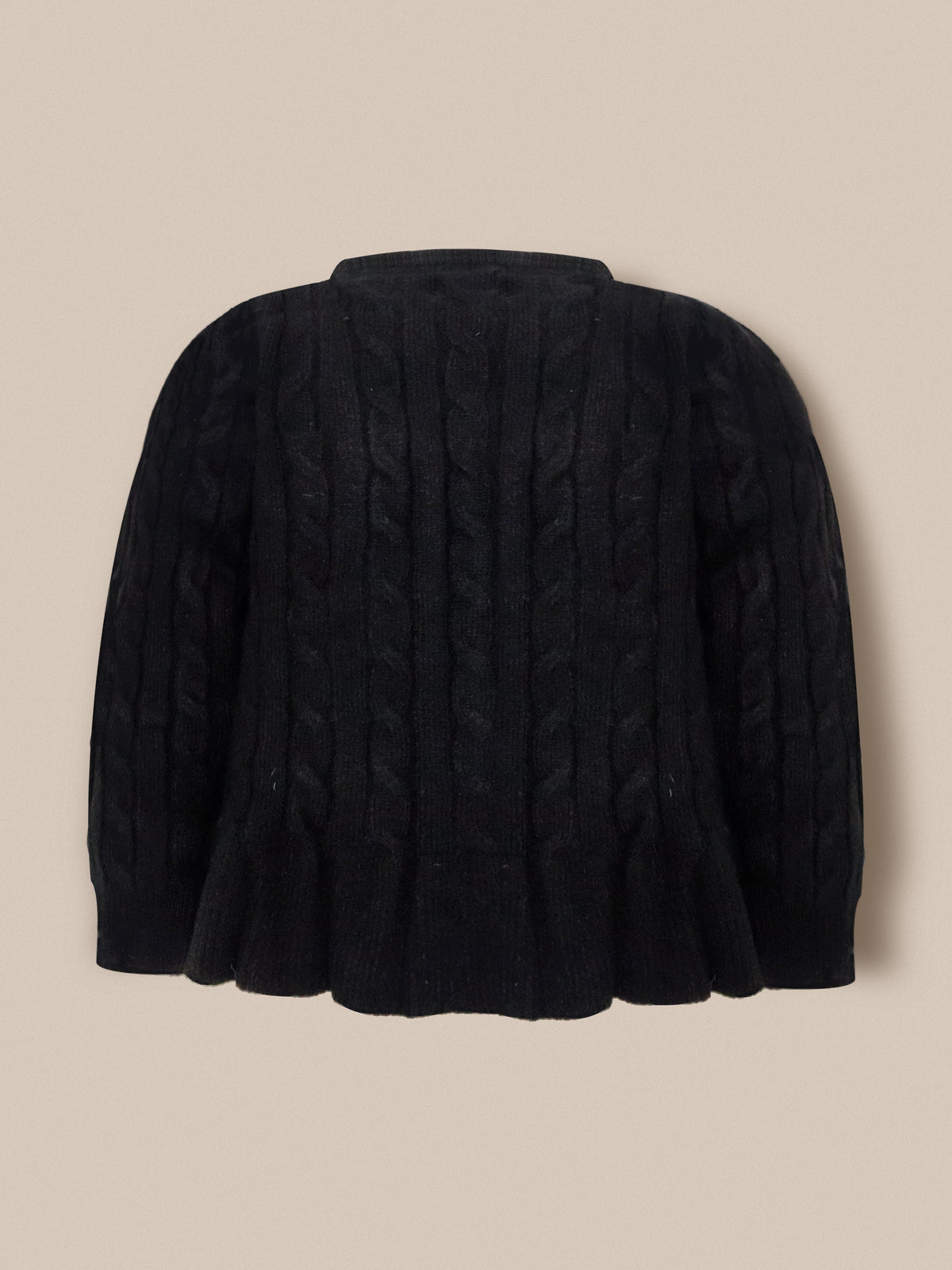 Cherry Crumble Black Cable Knit Trendy Classic Winter Sweater