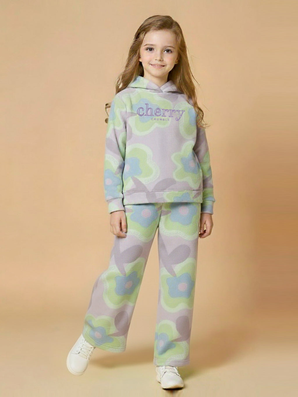 Rainbow Vibe Printed Fleece Hoodie Set