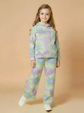Rainbow Vibe Printed Fleece Hoodie Set