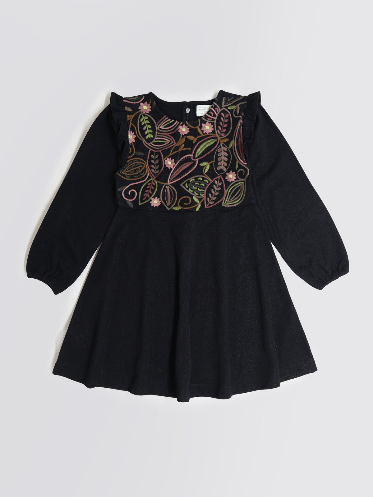 Cherry Crumble Black Embroidered Cute Smart Dress