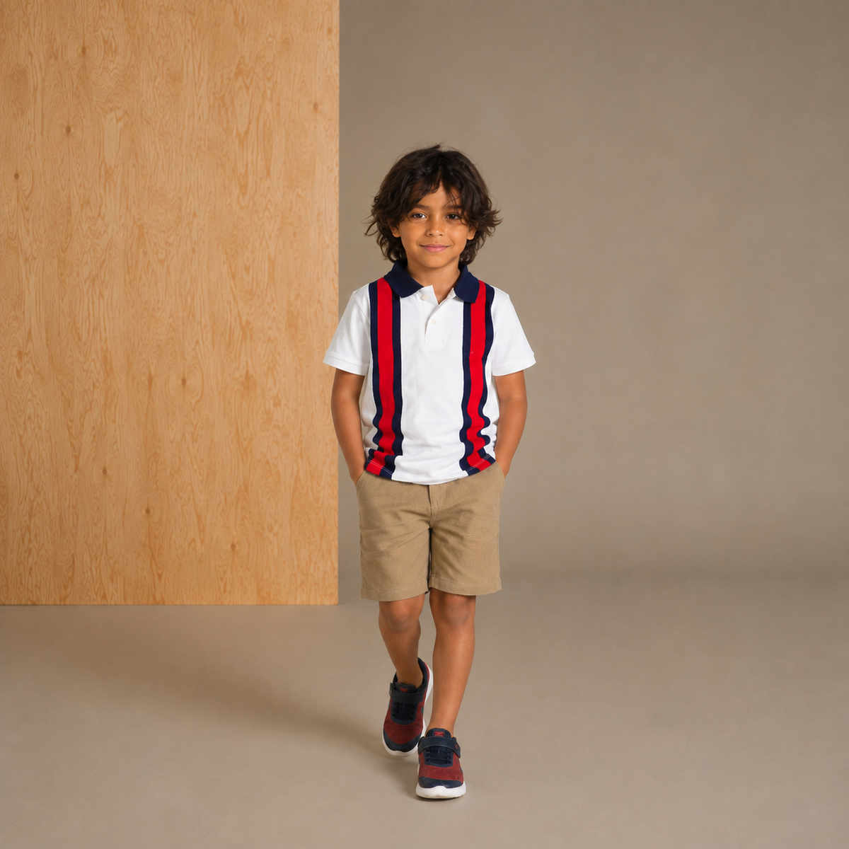 White Red Cut & Sew Cute Tshirt