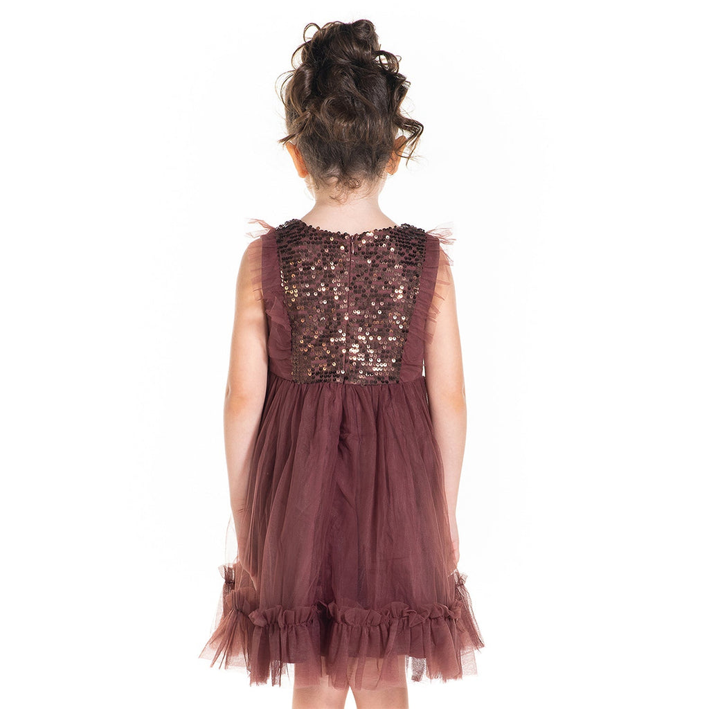 Cherry Crumble Brown Solid Lovely Smart Dress