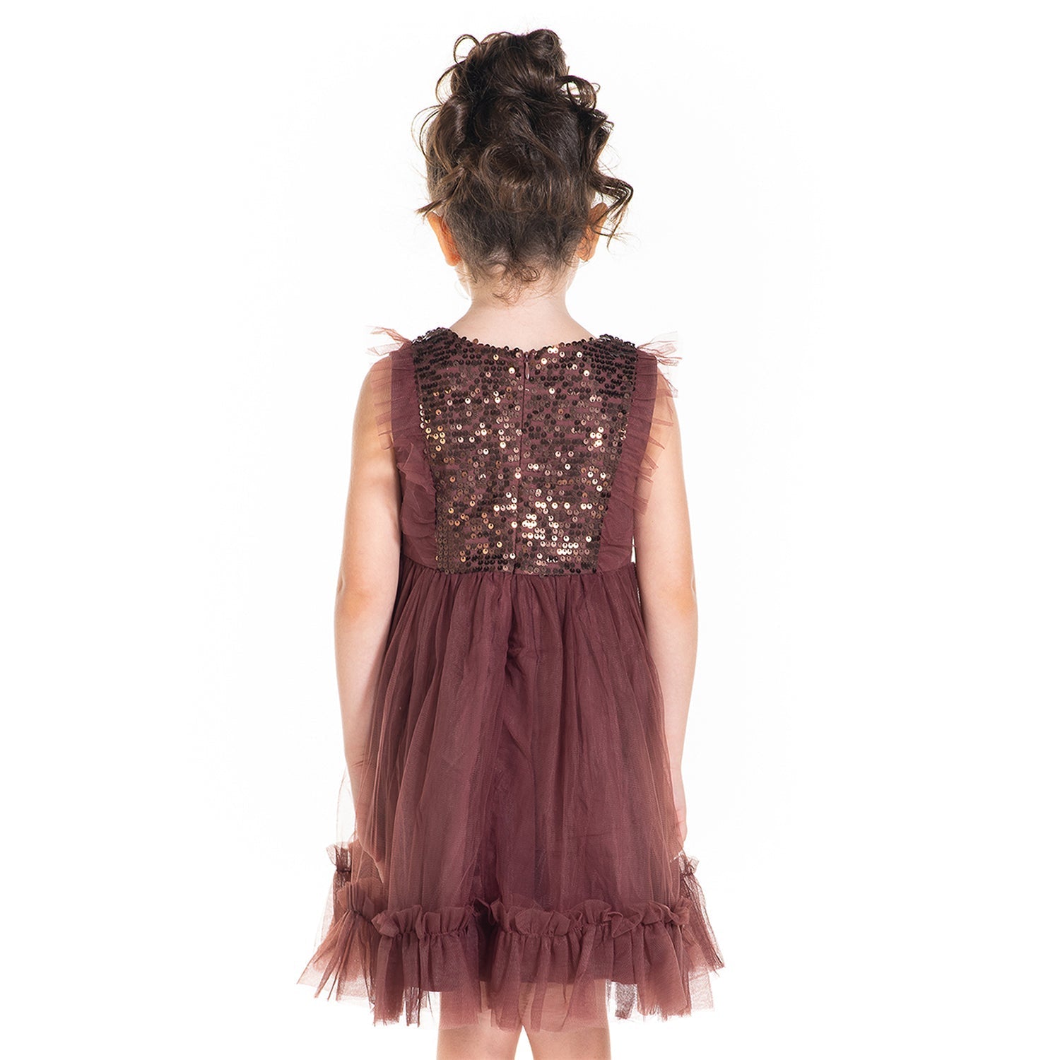 Cherry Crumble Brown Solid Lovely Smart Dress