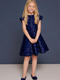 Cherry Crumble Navy Blue Cozy Graceful Dress