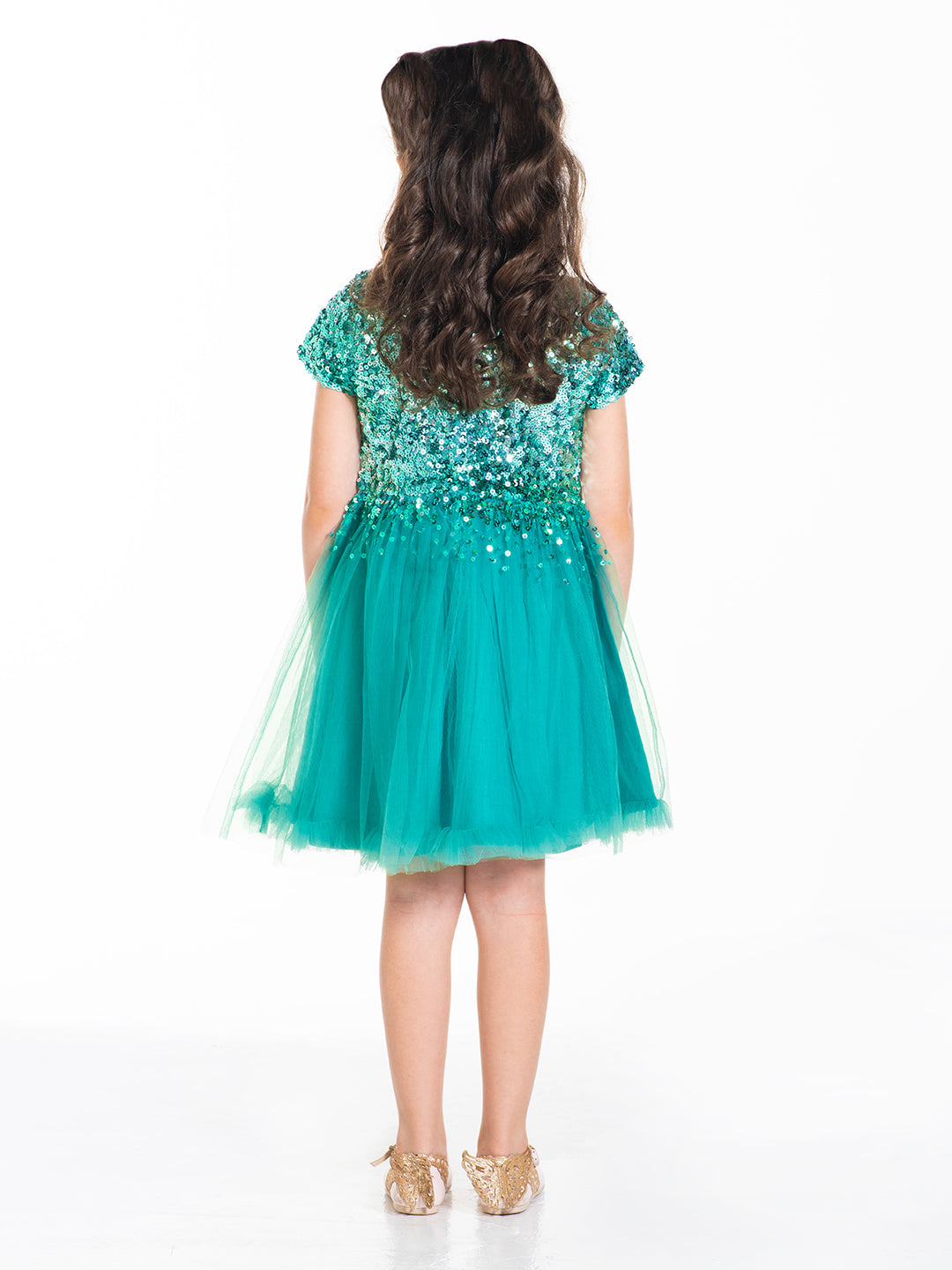 Cherry Crumble Teal Blue Solid Trendy Classic Dress