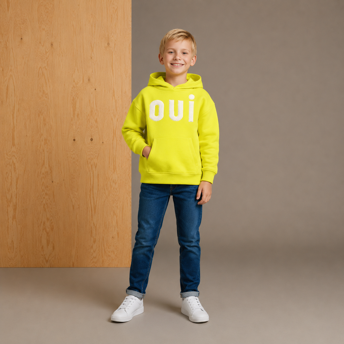 Unisex Neon Yellow Graphic Hoodie Sweatshirt