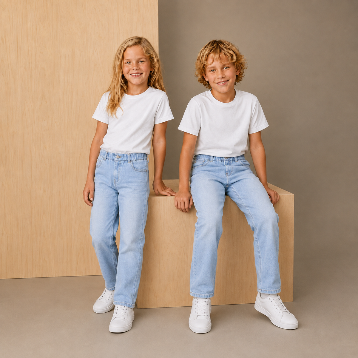 Blue Dyed/Washed Unisex Summer Jeans