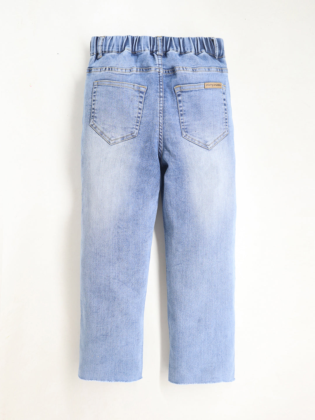 Cherry Crumble Denim Blue Dyed/Washed Denim Casual Wear Straight Fit Summer Jeans For Boys And Girls