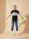 Black & White Color Block Polo T-Shirt