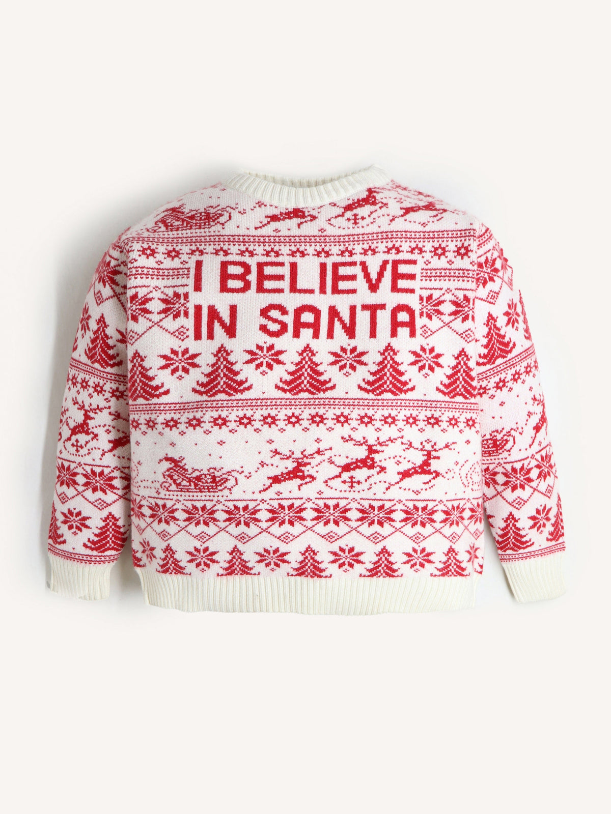 Cherry Crumble Cozy Cream & Red Christmas Sweater