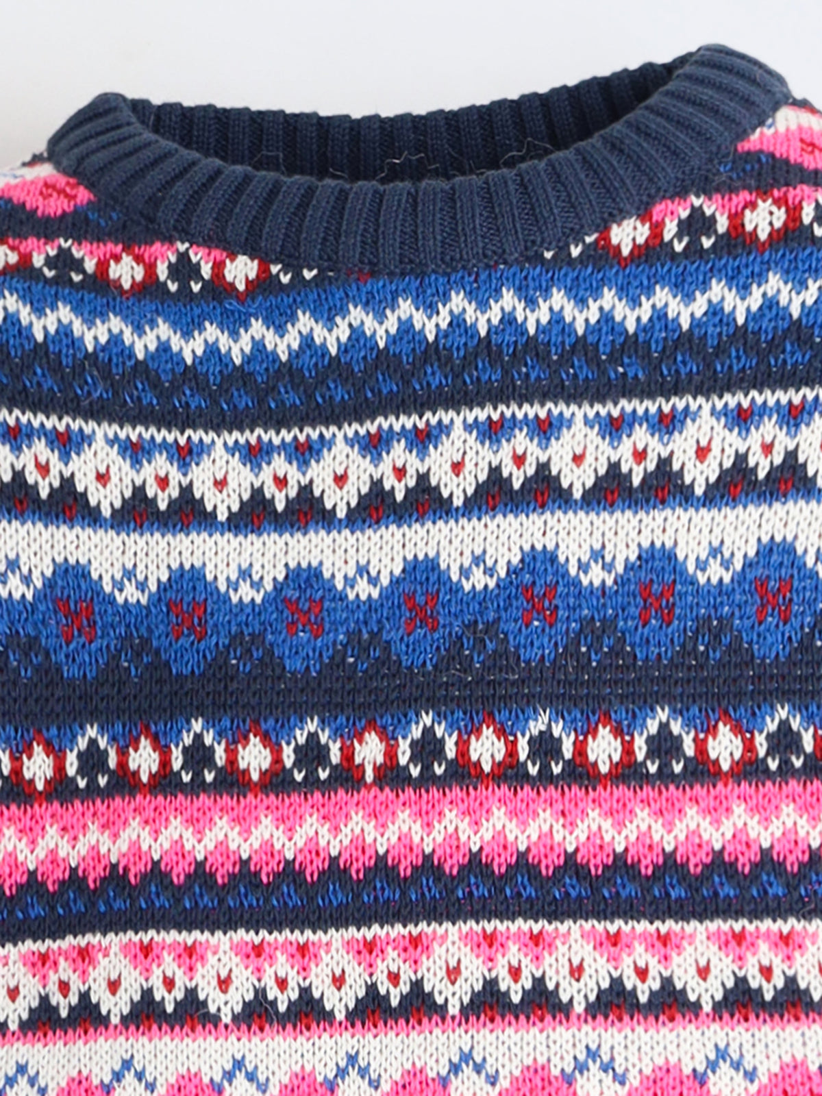 Cherry Crumble Multicolor Intarsia Embroidered Sweet Winter Sweater