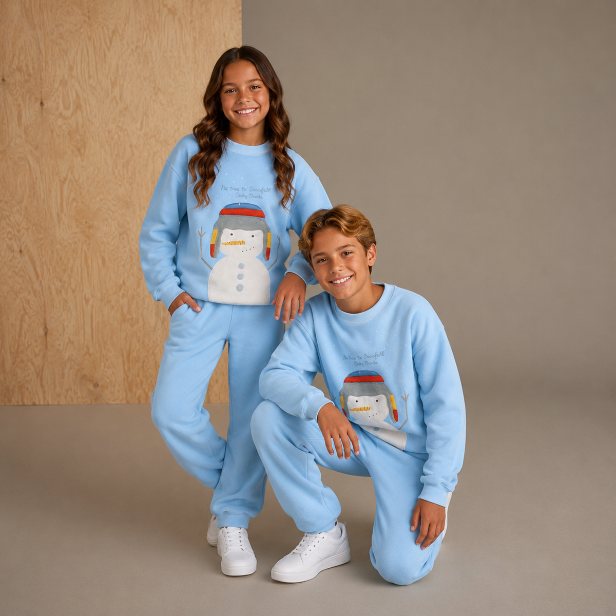 Sky Blue Patch Work Unisex Night Suit