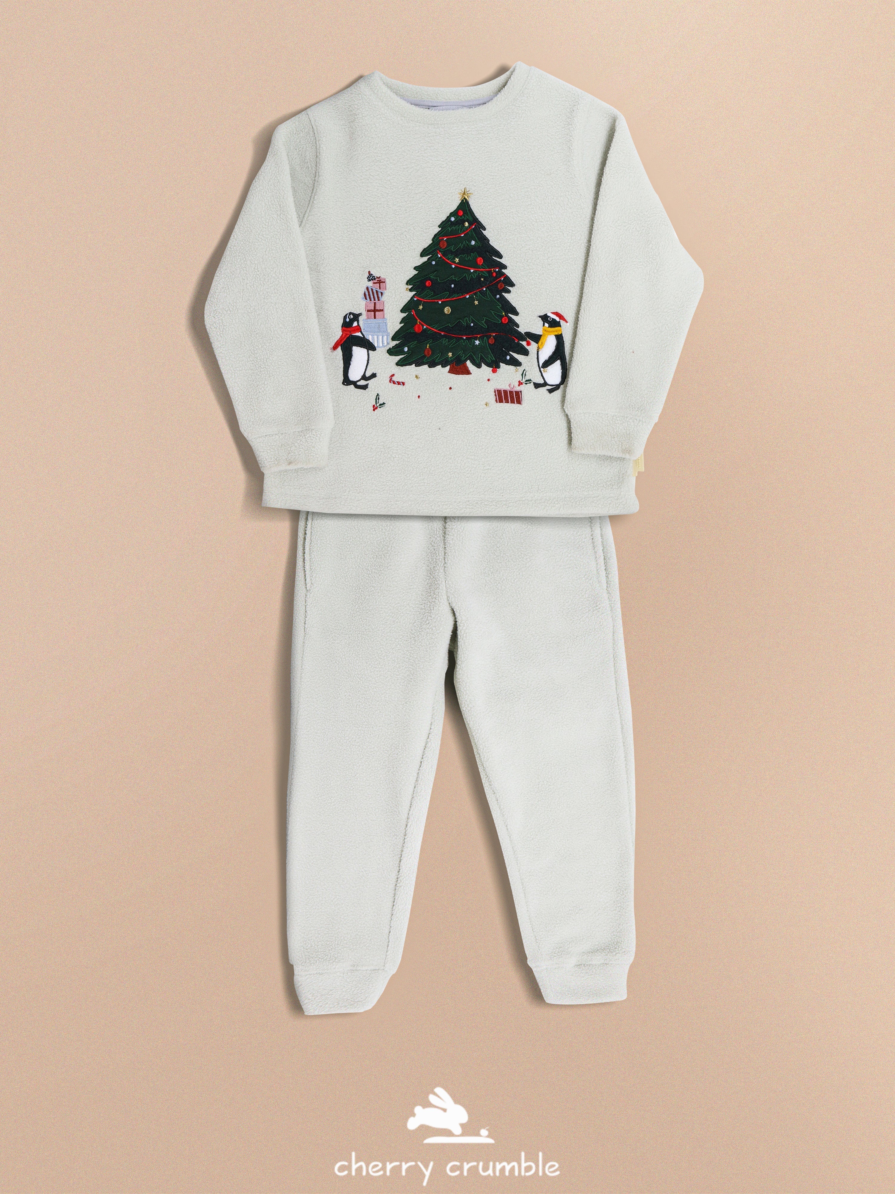 Cherry Crumble Mint Solid Applique Lovely Smart Winter Nightsuit