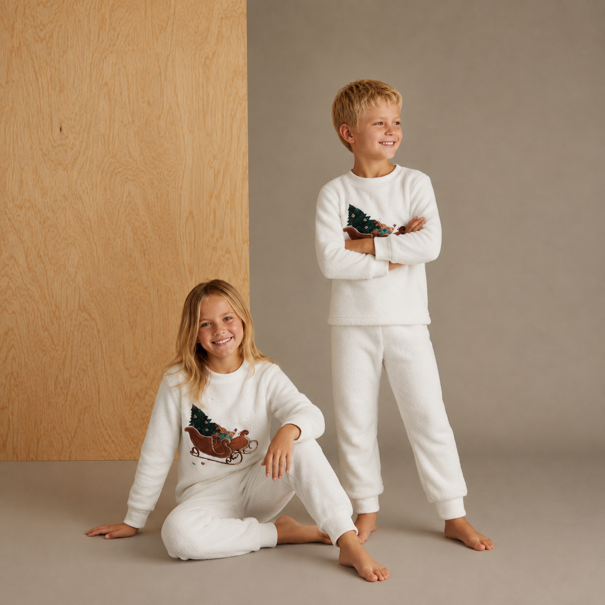 Cream Cozy Xmas Nightsuit